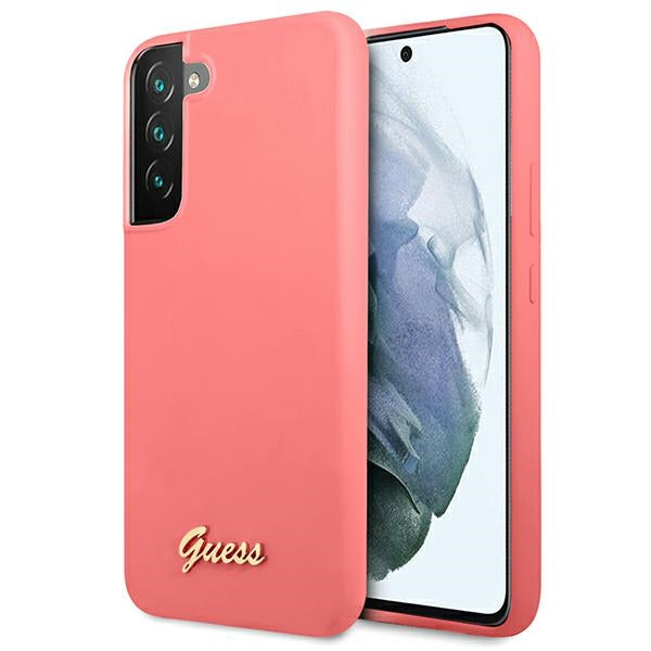 Husa Guess S22+ S906 Fuchsia/Fuchsia Hardcase Silicone Script Metal Logo
