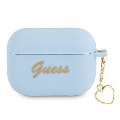Husa Guess Guaplschsb AirPods Pro Cover Albastru/Albastru Silicone Charm Heart Collection