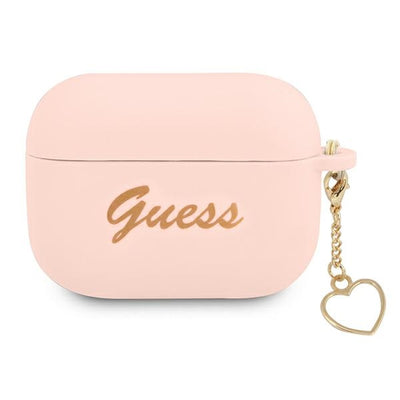 Husa Guess Guaplschsp AirPods Pro Cover Roz/Roz Silicone Charm Heart Collection