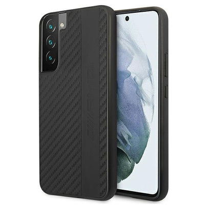 Husa AMG Carbon Stripe&Embossed pentru Samsung Galaxy S22+ - Negru