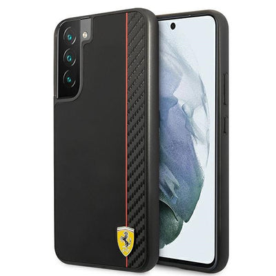 Husa Ferrari Fesaxhcs22mbk S22+ S906 Negru/Negru Hardcase On Track Carbon Stripe
