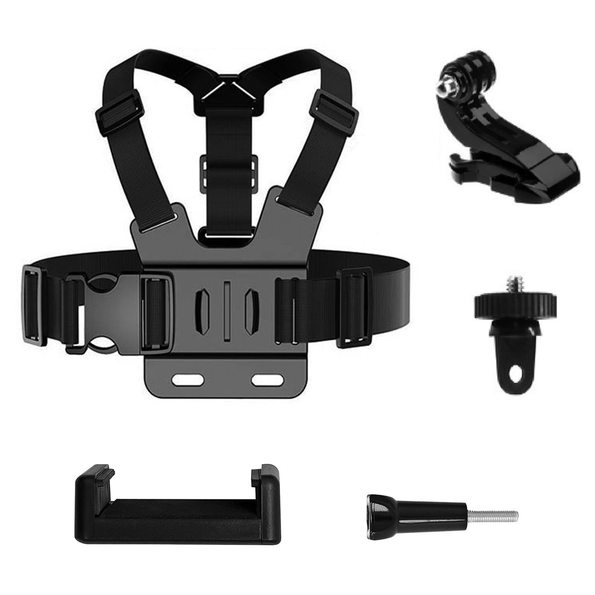 Curea Gopro Chest Set Of Accessories 5in1 pentru Gopro, DJI, Insta360, Sjcam, Eken Sports Cameras (Gopro 5 In 1 Chest