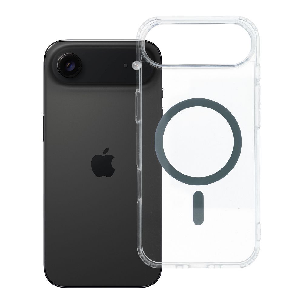 Husa pentru iPhone 17 AIR Drop Glue Colorful Ring Mag Compatible cu Magsafe Gri