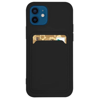 Husa Card Silicone Cover Wallet cu Card Slot Documents pentru Xiaomi Redmi Note 11 Pro+ 5G / 11 Pro (China) Negru