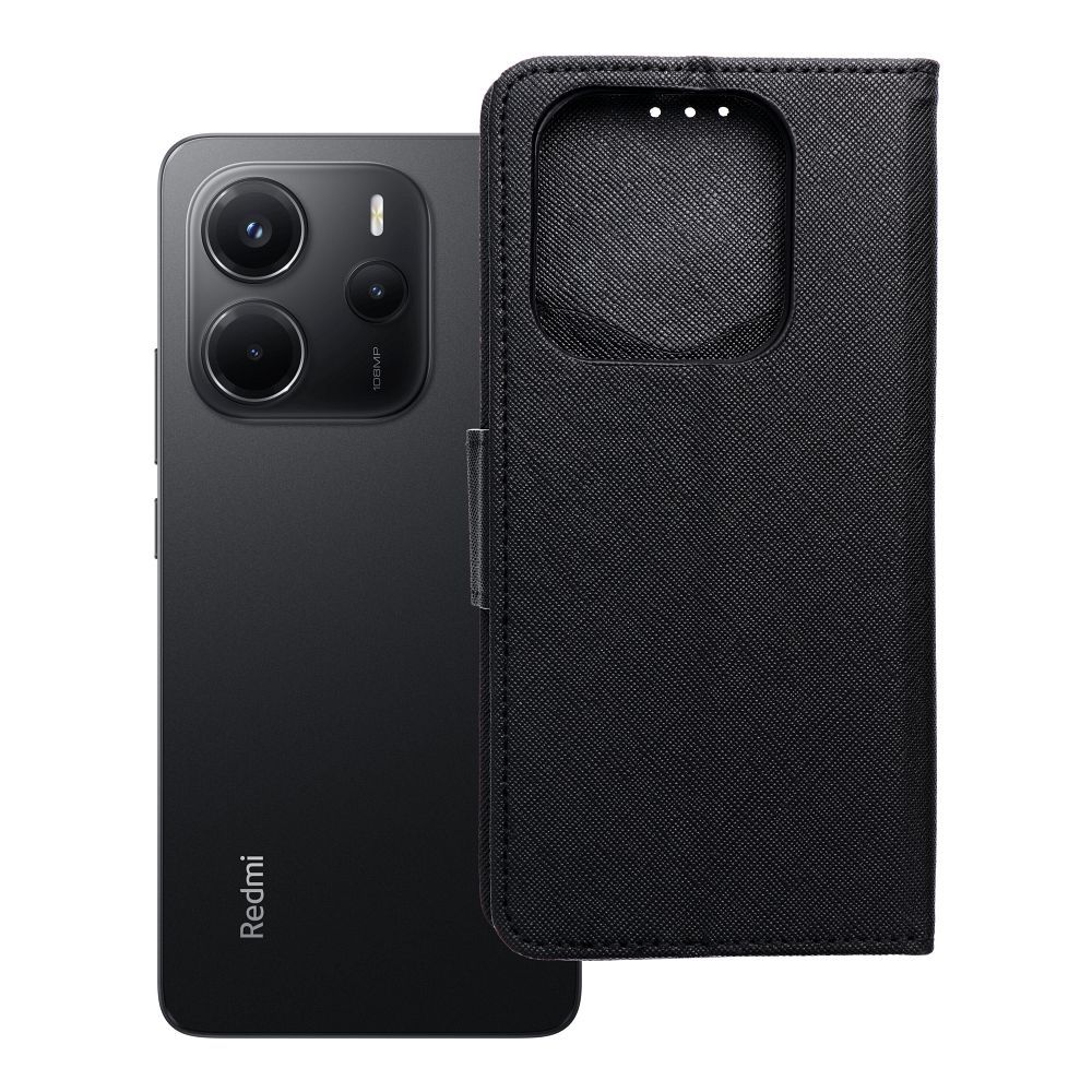 Husa Fancy Book Flip pentru Xiaomi Redmi Note 14 4G Negru