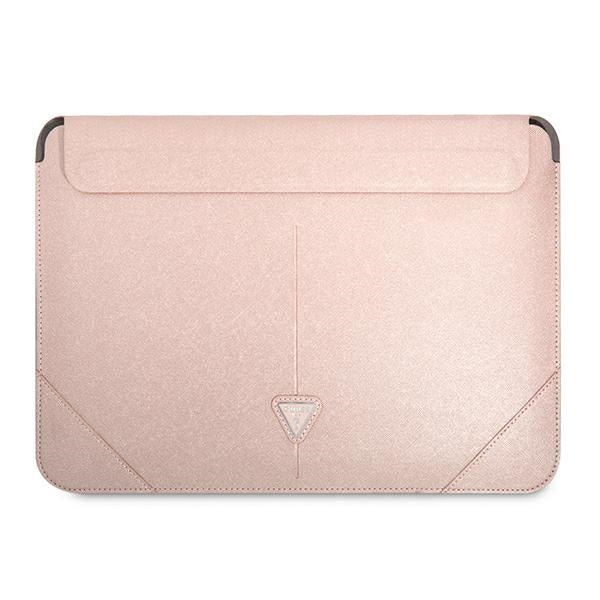 Husa Guess Saffiano Triangle Logo pentru A 16" Laptop - Roz