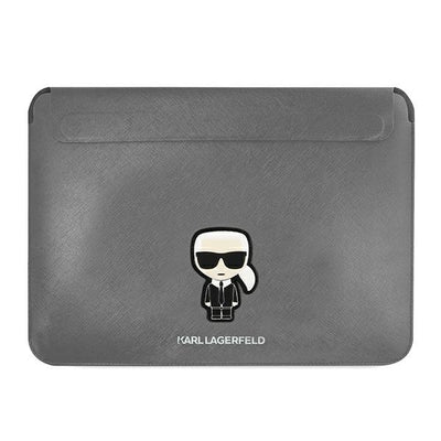 Husa Karl Lagerfeld Saffiano Ikonik Karl pentru A 16" Laptop - Argintiu