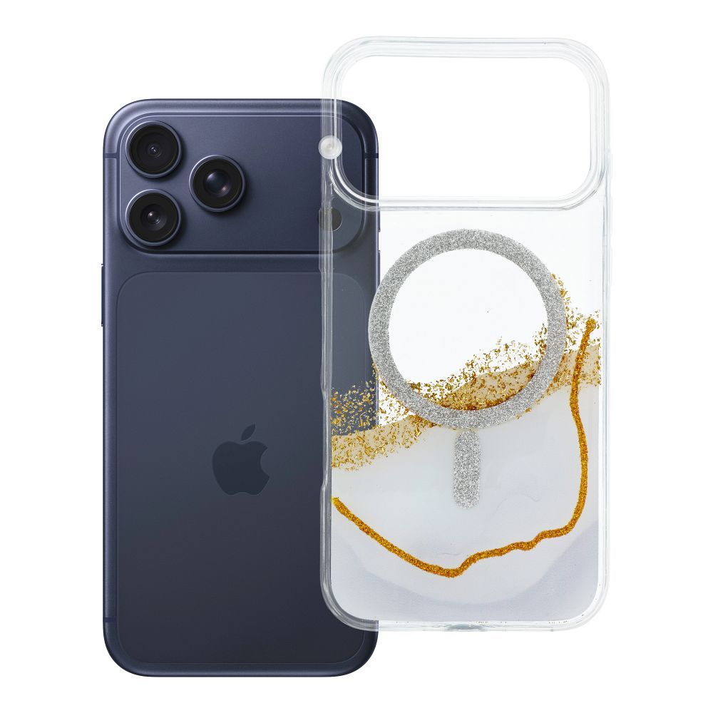 Husa Golden pentru iPhone 18 Pro Max / 17 Pro Max Compatible cu Magsafe Alb
