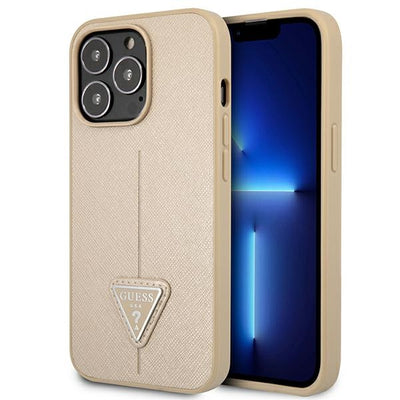 Husa Guess iPhone 13 Pro / 13 6.1" Bej/Bej Hardcase Saffianotriangle Logo