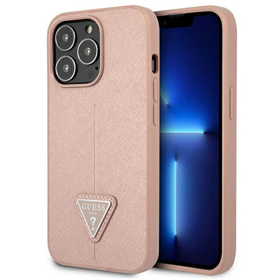 Husa Guess iPhone 13 Pro / 13 6.1" Roz/Roz Hardcase Saffianotriangle Logo