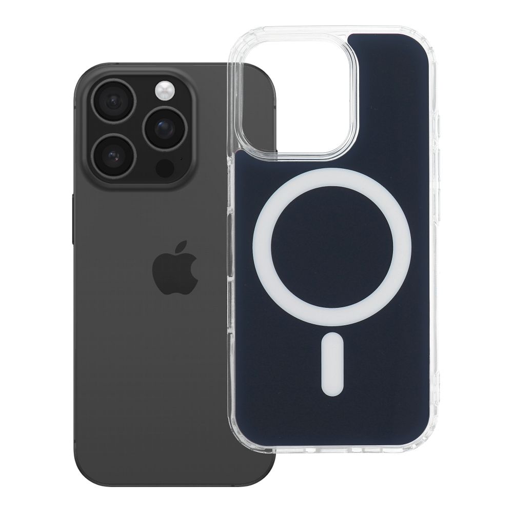Husa Transparent Fusion Mag pentru iPhone 16 PRO Compatible cu Magsafe Bleumarin
