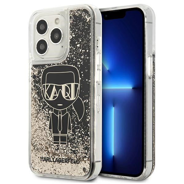 Husa Karl Lagerfeld Liquid Glitter Gatsby pentru iPhone 13 Pro Max - Negru