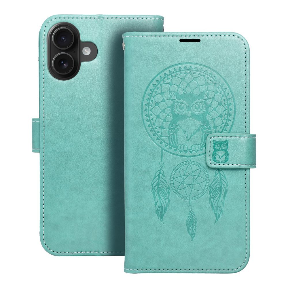 Husa Mezzo Book Flip pentru iPhone 16 Plus Dreamcatcher Verde