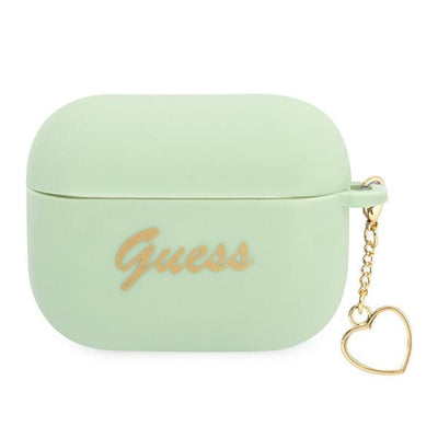 Husa Guess Guaplschsn AirPods Pro Cover Verde/Verde Silicone Charm Heart Collection