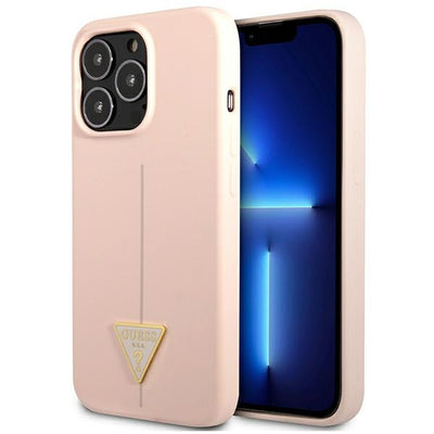 Husa Guess iPhone 13 Pro Max 6.7" Roz/Roz Hardcase Silicone Triangle