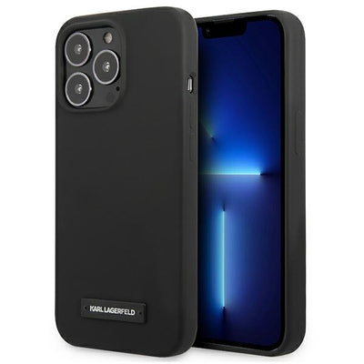 Husa Karl Lagerfeld Silicone Plaque pentru iPhone 13 Pro / iPhone 13 - Negru
