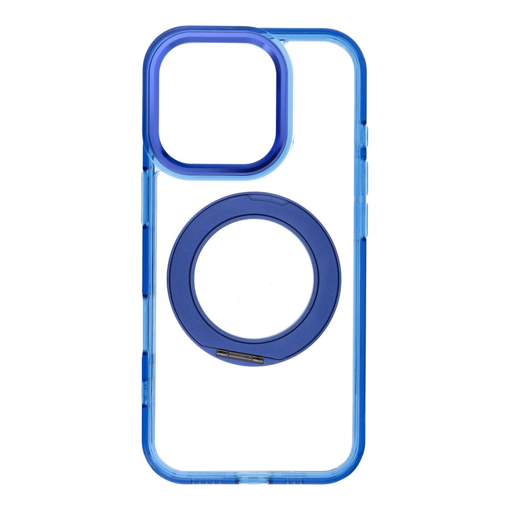Husa pentru iPhone 16 PRO Frame Circle Stand Compatible cu Magsafe Bleumarin