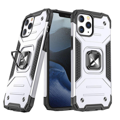 Husa Wozinsky Ring Armor pentru iPhone 14 Pro Armored Cover Magnetic Suport Ring Argintiu