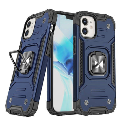 Husa Wozinsky Ring Armor pentru iPhone 14 Plus Armored Cover Magnetic Suport Ring Albastru