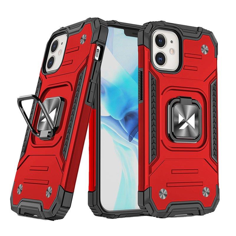 Husa Wozinsky Ring Armor pentru iPhone 14 Armored Cover Magnetic Suport Ring Rosu
