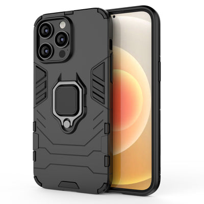 Husa Ring Armor pentru iPhone 14 Pro Max Armored Cover Magnetic Suport Ring Negru
