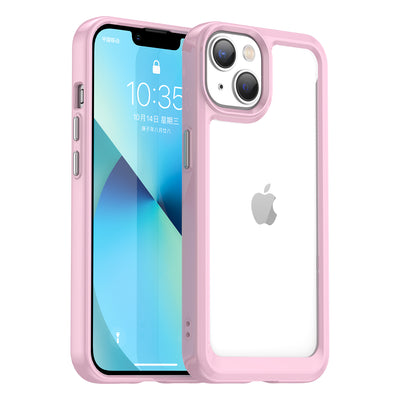 Husa Outer Space iPhone 14 Plus Hard Cover cu A Gel Frame Roz
