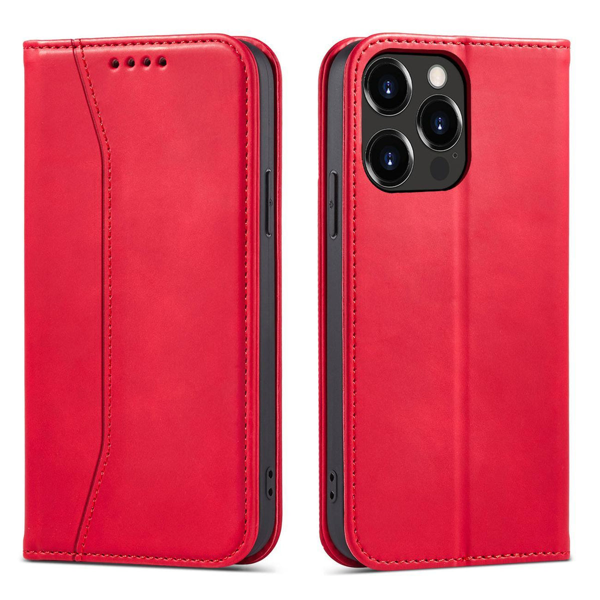 Husa Magnet Fancy pentru iPhone 14 Plus Flip Cover Wallet Stand Rosu