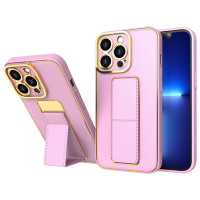 Husa New Kickstand pentru iPhone 13 Pro cu Stand Roz