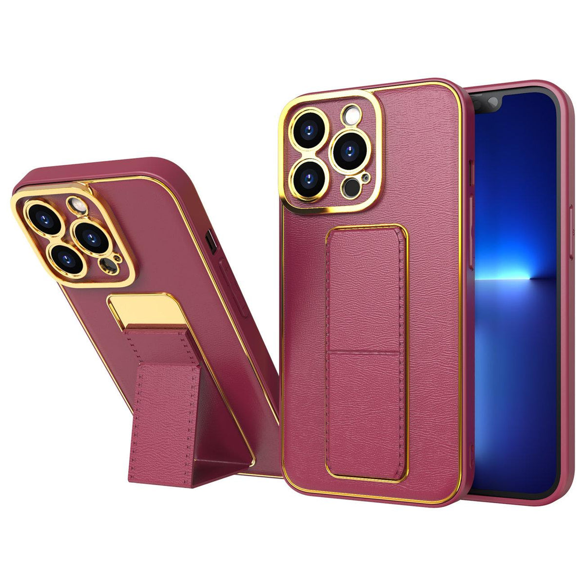 Husa New Kickstand pentru Samsung Galaxy A13 cu Stand Rosu