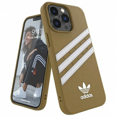 Husa Adidas OR Molded PU pentru iPhone 13 Pro Max - Bej And Auriu