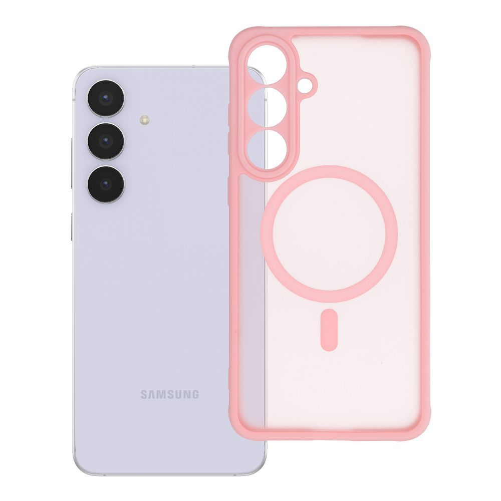 Husa Full mat Mag pentru Samsung S25 FE Compatible cu Magsafe Roz deschis