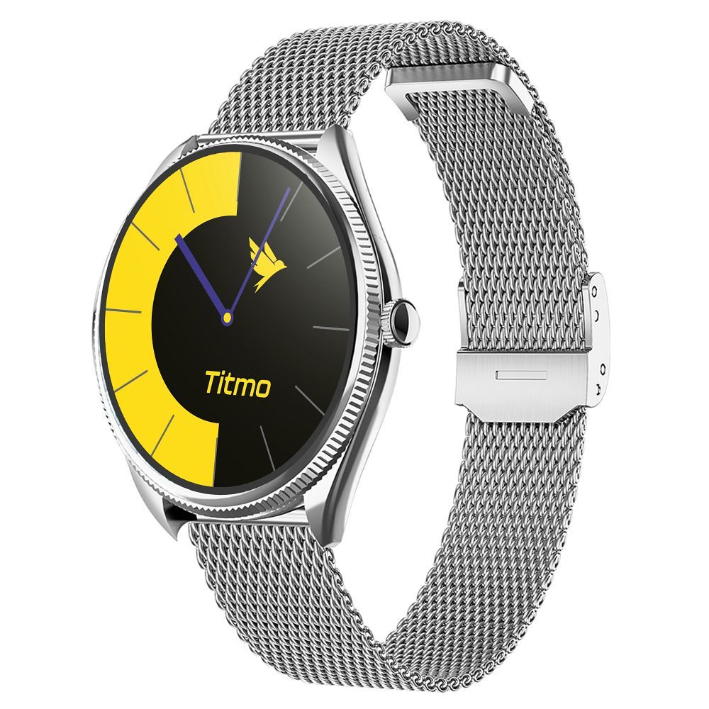 Curea Titmo Smartwatch O-170 (Amoled, Bluetooth Call, Stainless Steal Argintiu Mesh ) Argintiu