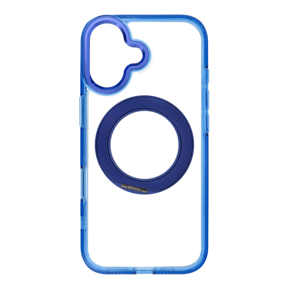 Husa pentru iPhone 17 Frame Circle Stand Compatible cu Magsafe Bleumarin