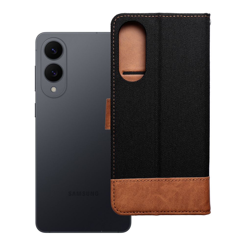 Husa Jeans Book Flip pentru Samsung S25 Edge Negru