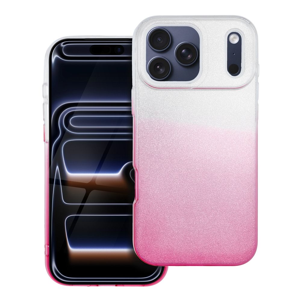 Husa Shining pentru iPhone 17 Pro Max / 18 Pro Max (Low Camera Edge) Transparent Roz