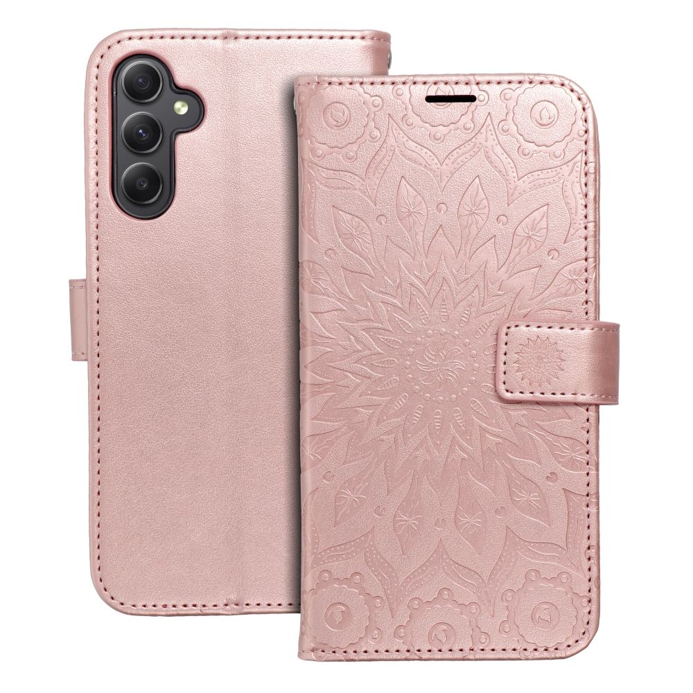 Husa Mezzo Book Flip pentru Samsung A34 5G Mandala Roz auriu