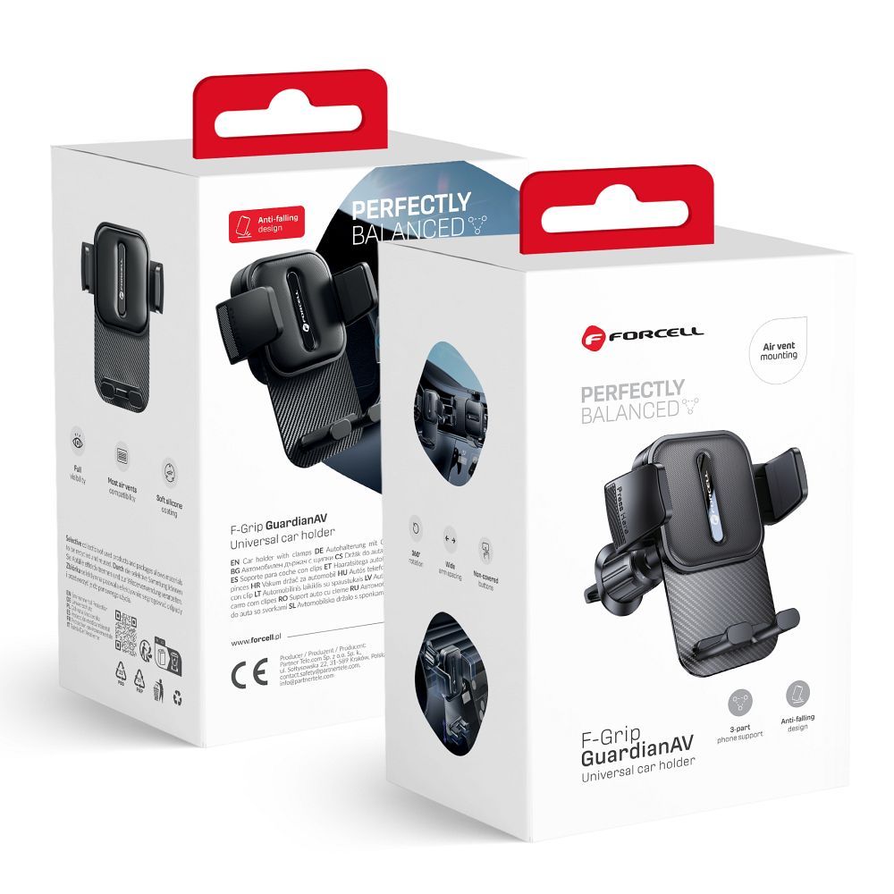 Suport Forcell Car Phone F-grip Guardian AV grila de ventilatie Negru