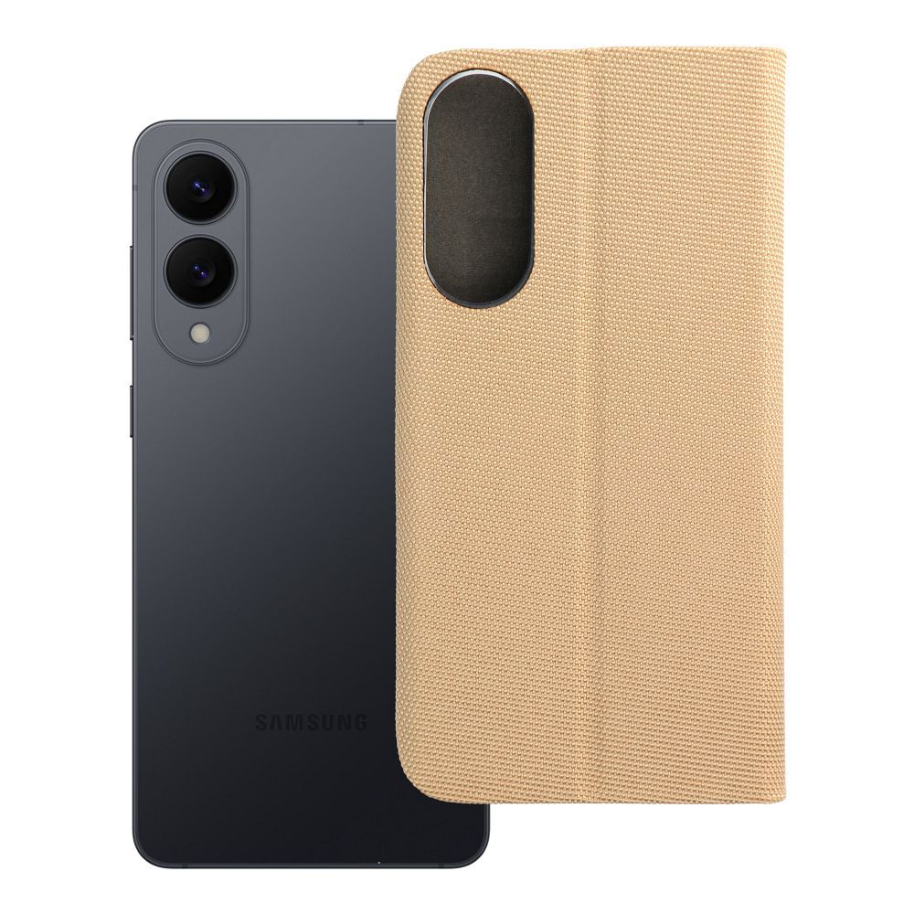 Husa Sensitive Book Flip pentru Samsung S25 Edge Auriu