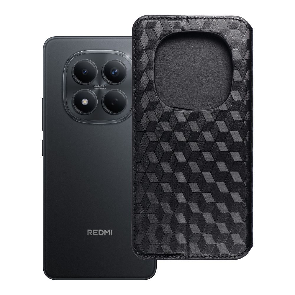 Husa Cubic Book Flip pentru Xiaomi Redmi Note 15 PRO 5G Negru