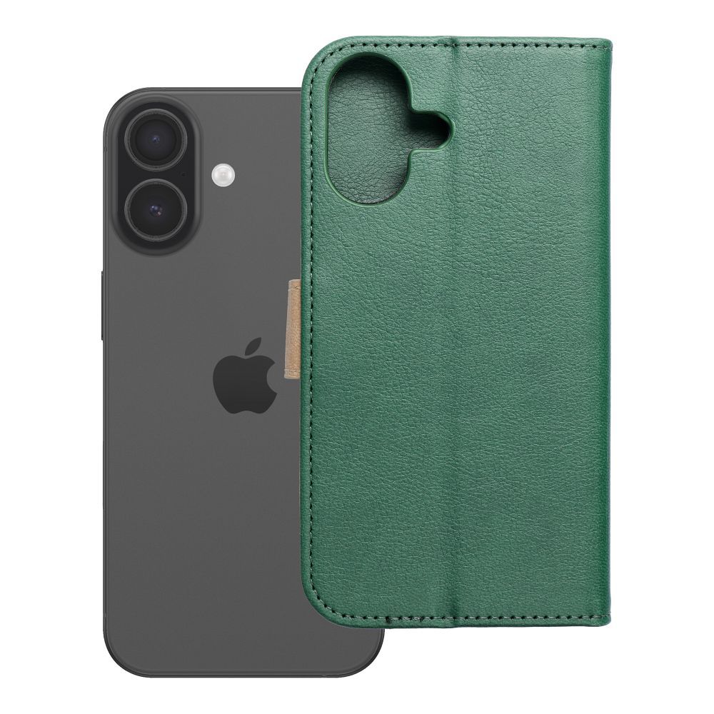 Husa Split Book Flip pentru iPhone 17 / 18 Verde si Auriu
