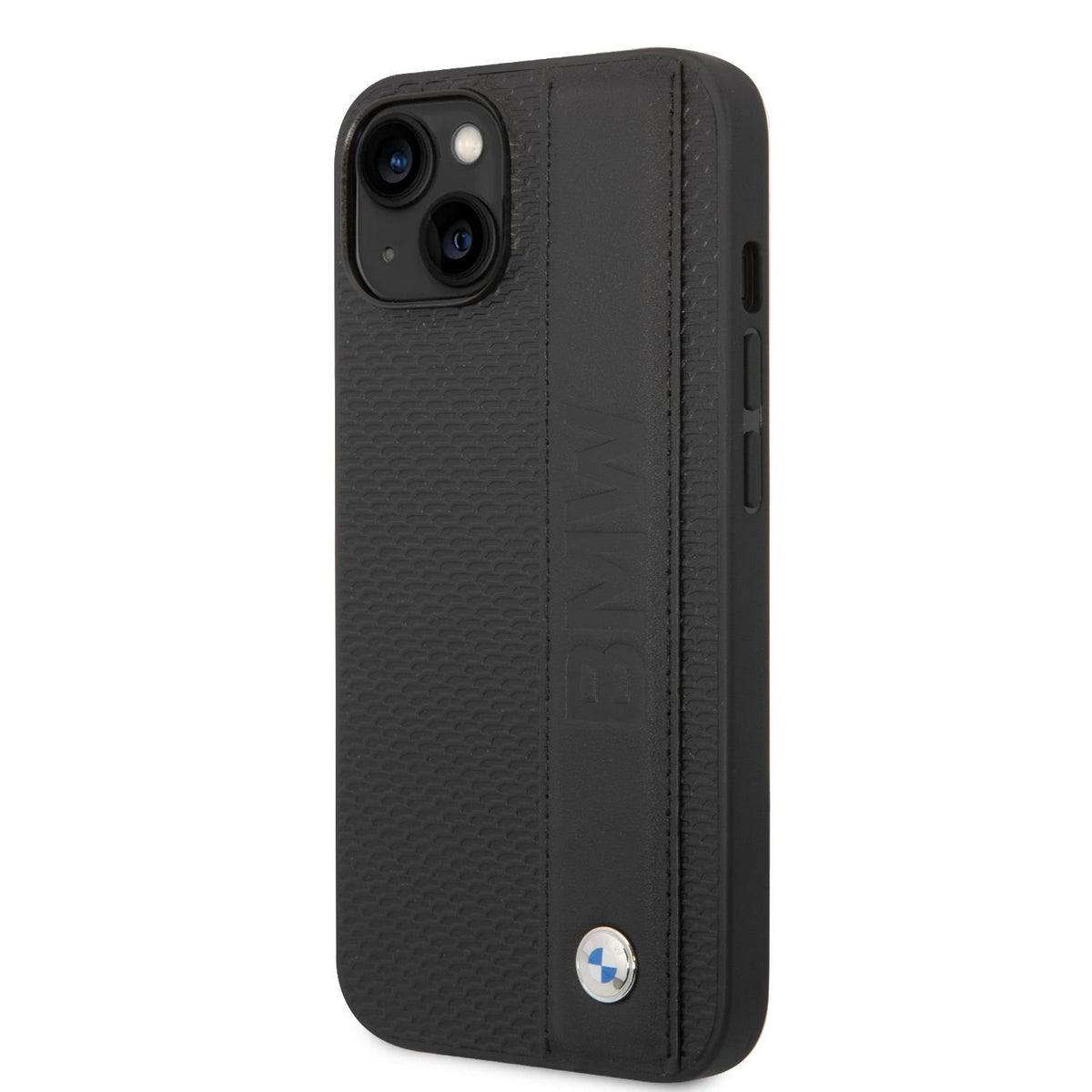 Husa BMW Signature piele Big Logo pentru iPhone 14 Plus Negru