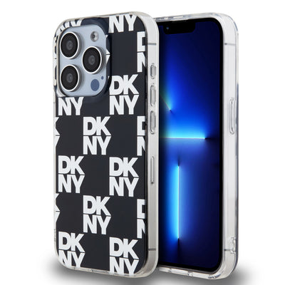Husa Dkny PC/TPU Checkered Pattern pentru iPhone 14 Pro Max Negru