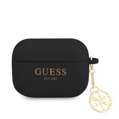 Husa Guess 4G Charm Silicone pentru AirPods Pro Negru