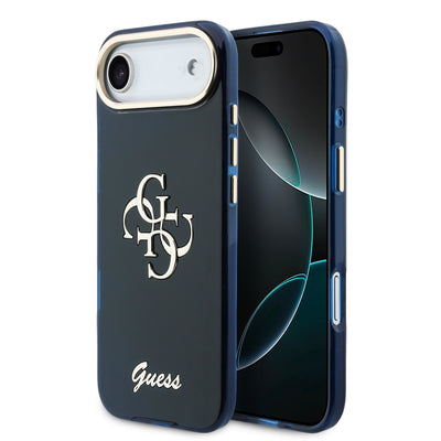 Husa Guess IML 4G Script Metal Logo pentru iPhone Air Albastru