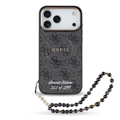 Husa Guess PU 4G Magsafe Curea Limited Edition Of 299 pentru iPhone 17 Pro Max Negru