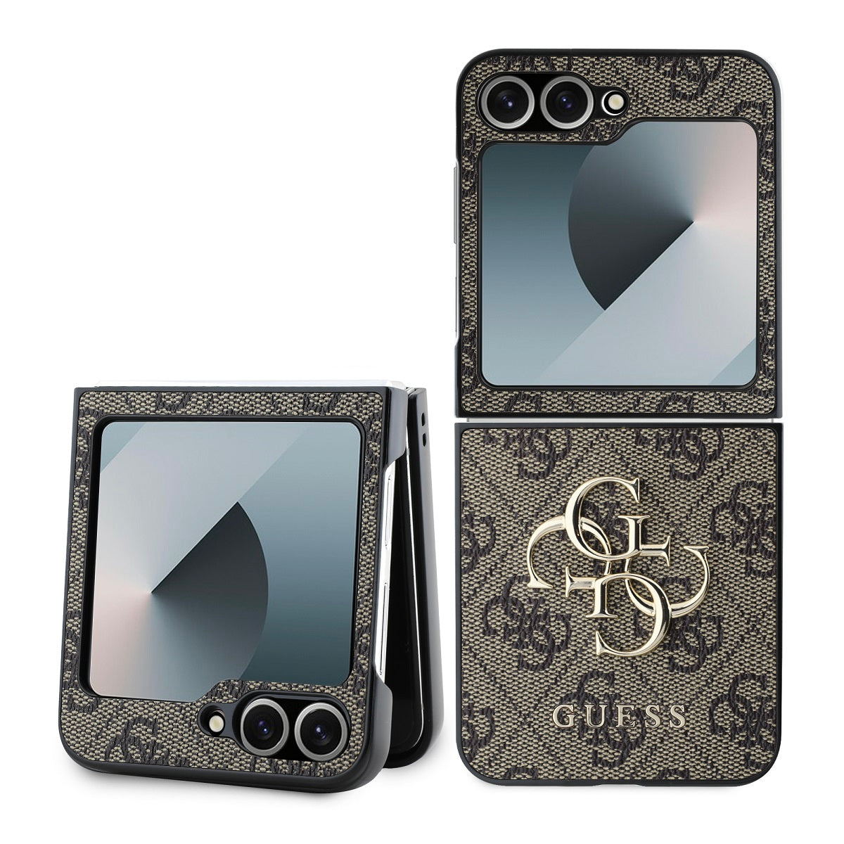 Husa Guess PU 4G Metal Logo pentru Samsung Galaxy Z Flip 6/7 FE Maro