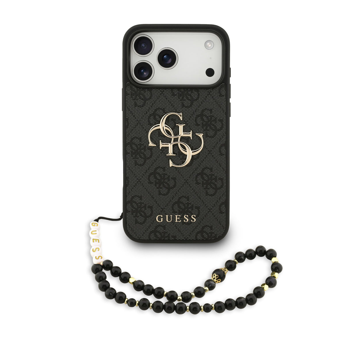 Husa Guess PU 4G Metal Logo Curea pentru iPhone 17 Pro Max Negru