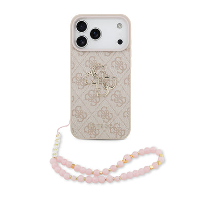 Husa Guess PU 4G Metal Logo Curea pentru iPhone 17 Pro Max Roz