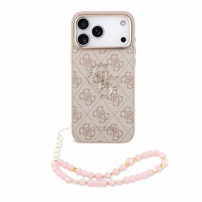 Husa Guess PU 4G Metal Logo Curea pentru iPhone 18 Pro Max Roz