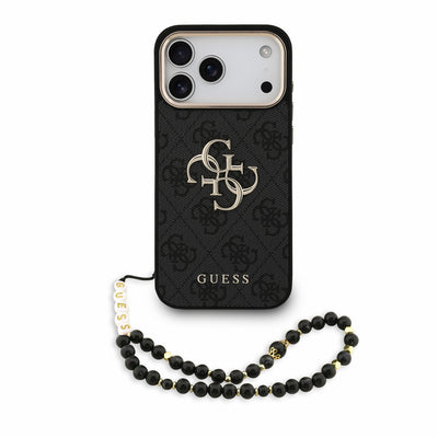 Husa Guess PU 4G Metal Logo Curea pentru iPhone 18 Pro Max Negru